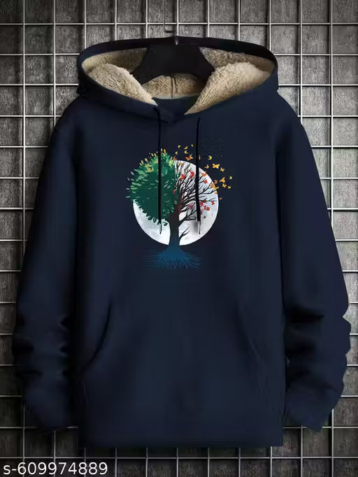 Winter Wear Hoodie with Fur Inside Hood | Warm Sweatshirt for Men | Stylish Oversized Hoodie