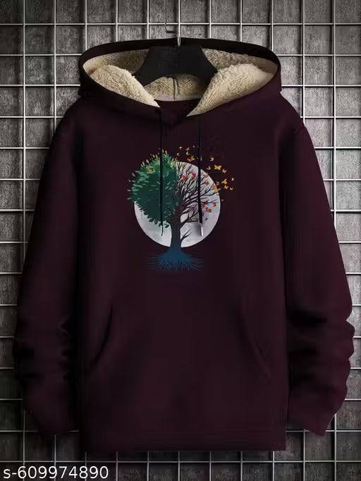Winter Wear Hoodie with Fur Inside Hood | Warm Sweatshirt for Men | Stylish Oversized Hoodie