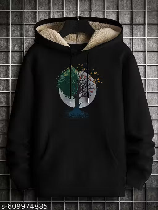 Winter Wear Hoodie with Fur Inside Hood | Warm Sweatshirt for Men | Stylish Oversized Hoodie