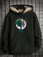 Winter Wear Hoodie with Fur Inside Hood | Warm Sweatshirt for Men | Stylish Oversized Hoodie