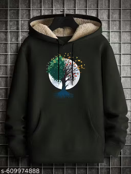Winter Wear Hoodie with Fur Inside Hood | Warm Sweatshirt for Men | Stylish Oversized Hoodie