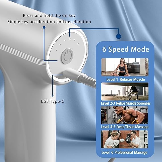 Mini Massage Gun Deep Tissue Portable 6 Speeds