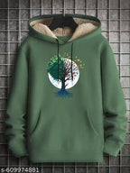 Winter Wear Hoodie with Fur Inside Hood | Warm Sweatshirt for Men | Stylish Oversized Hoodie