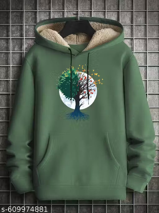 Winter Wear Hoodie with Fur Inside Hood | Warm Sweatshirt for Men | Stylish Oversized Hoodie